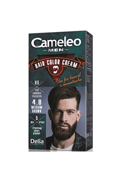 Delia Cosmetics Cameleo Men hair, beard & mustache dye - Medium Brown 4.0, Delia Cosmetics, 30 ml