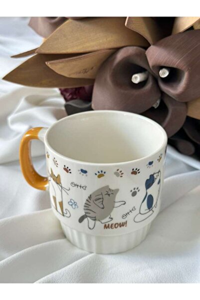 MD MİMOZA DEKOR Porcelain Tea Coffee Cup 340ml -Md12
