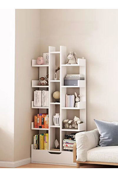 Generic Tree-Shaped Floor Standing Bookcase, 18-Tier Freestanding Open Bookshelves