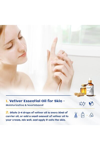 HIQILI Vetiver (Vetiveria) Essential Oil for Diffuser, Perfumes & Candle Making - HIQILI, 30 ml