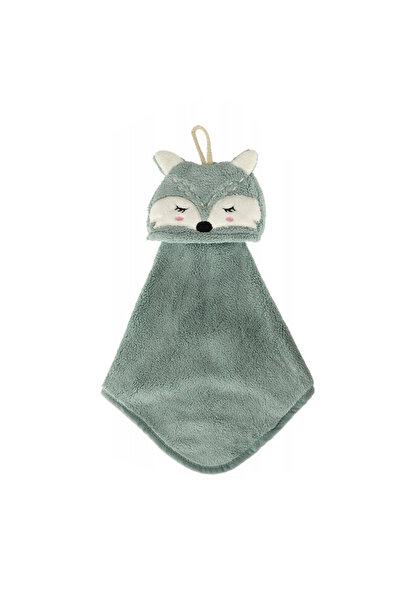 zola Children's hand towel, cheerful pattern, clinging, polyester and nylon, blue fox, 42x25 cm