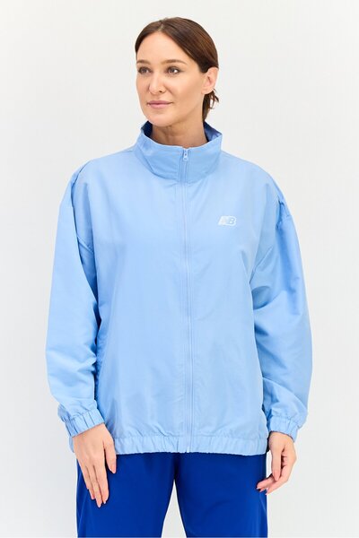 New Balance Women Relaxed Fit Long Sleeve Training Jacket, Light Blue
