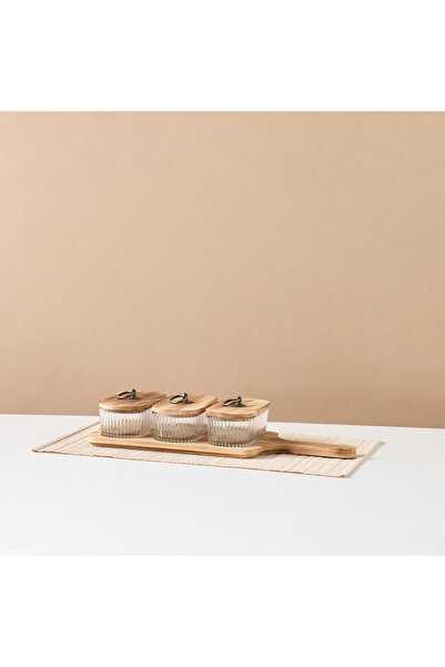 Lifestyle Glass 3-Piece Bowl Set with Tray