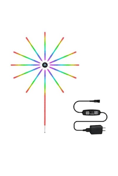 selling depot Lumină LED inteligentă cu artificii, RGB, muzică, 2 m, telecomandă și control prin smartphone, multicoloră