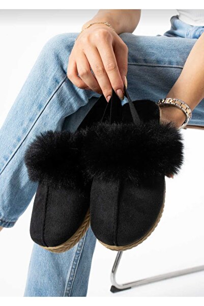 Efe Tüylü Lastikli Ev Terliği Dış Mekan Terliği Dar Kalıp Kutusuz