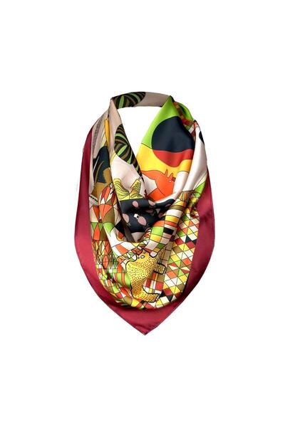 Bolder Nil Scarf Burgundy/Figure 70*70 cm Foulard Scarf