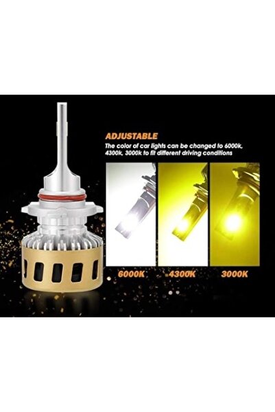 Ruan Set of 2 H3 LED Bulbs with 3 Color Shades (yellow, white, xenon)