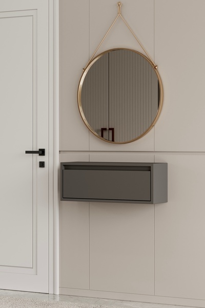 moldesan Noir Gri MDF Duvara Monte Dresuar 50 cm