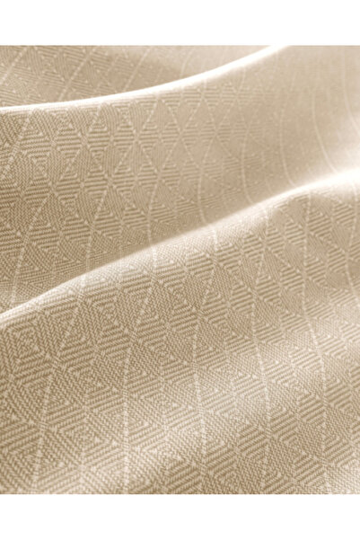 Madame Coco Atlas Home Odette Double 100% Cotton Ranforce Printed Duvet Cover Set - Beige