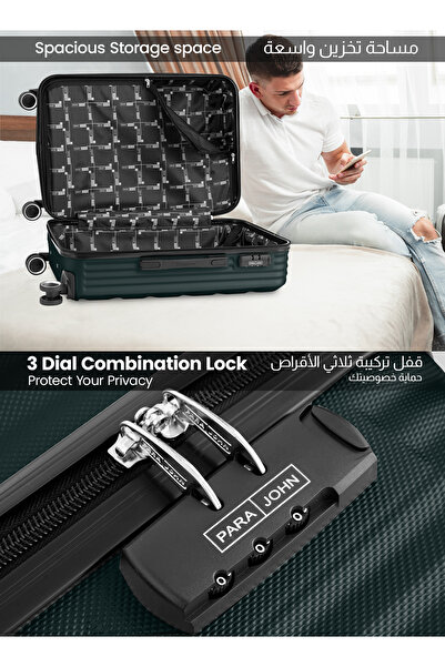 PARAJOHN 20-Inch Cabin ABS Hardshell Lightweight Spinner Luggage | 4-Wheel Carry-On Trolley 2.5kg