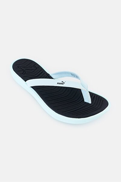 Puma Women Brand Logo Slip On Slippers, Light Blue