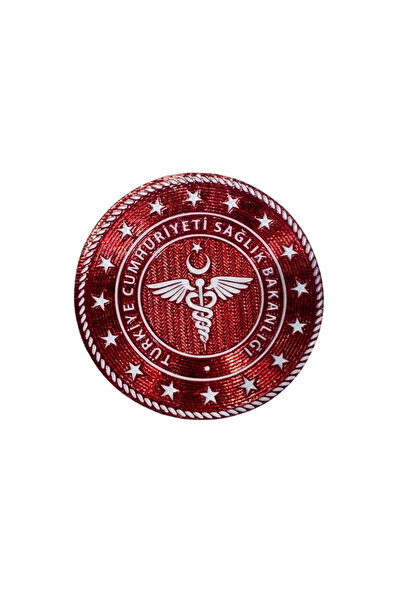 ModaCanel 3D Bakanlık Arması (Yuvarlak, 7*7, Arkası Cırtlı) Kabartmalı Göğüs ...