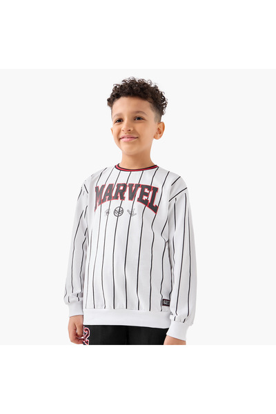 Marvel Spider-Man Print Sweatshirt with Long Sleeves and Crew Neck