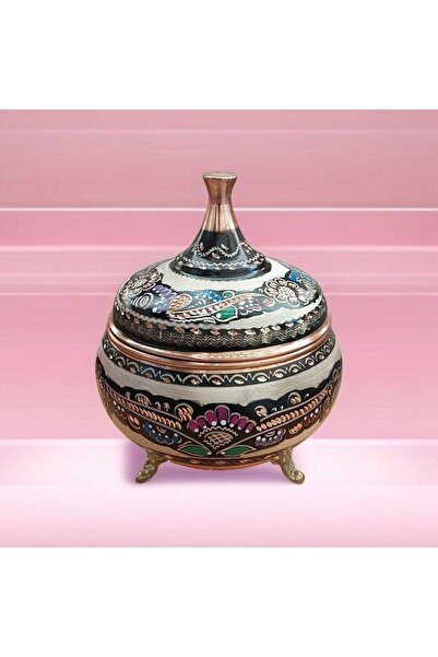 Copper Sugar Bowl 17*12 CM Pure Copper Sugar Bowl Large Hand Embroidered Copper Chocolate Erzurum Copper Gondola