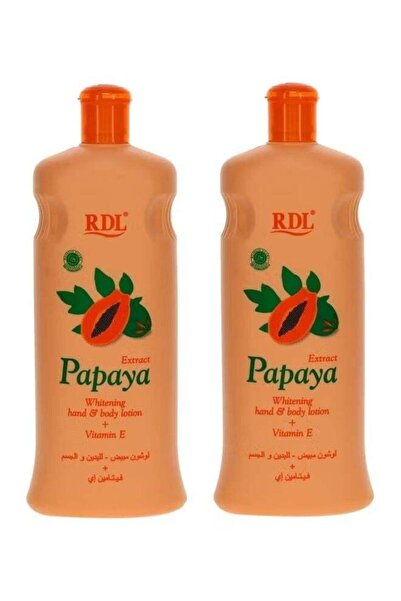 RDL عبوة من زجاجتين سعة 600 مل من لوشن تبييض اليدين والجسم بخلاصة البابايا