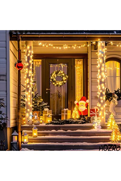 HOZRO Șir luminos transparent, 8 m, 100 LED-uri — Alb cald