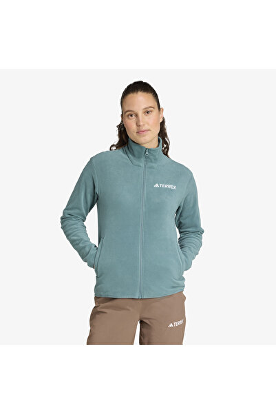 adidas Multi Essentials Full Zip Fleece Women's Green Hiking Fleece