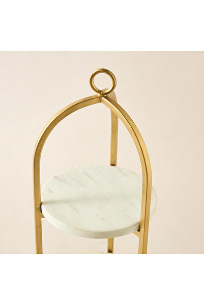 Lifestyle Marble 2-Tier Cake Stand - 19x19x47 cms