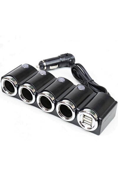 PRİZE Priza auto 1504 cu 6 intrari 12V In-Car negru MULTIPLICATOR