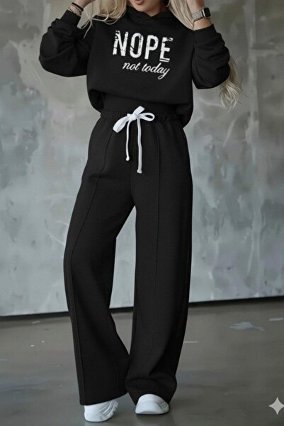 Mossta Nope Printed Ribbed Double Suit - Black