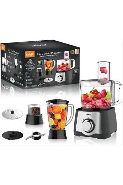 raf Multifunctional Food Processor (7in1) - Full Copper Motor 600W, Blender/Chopper/Grinder