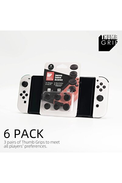 Skull & Co. Skin, CQC and FPS Thumb Grips Set - Neon Red+Blue (3 Pairs / 6 pcs)