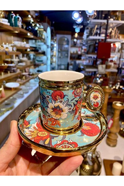 ACAR OSKAR TURKUAZ 6 KİŞİLİK TÜRK KAHVESİ FİNCANI