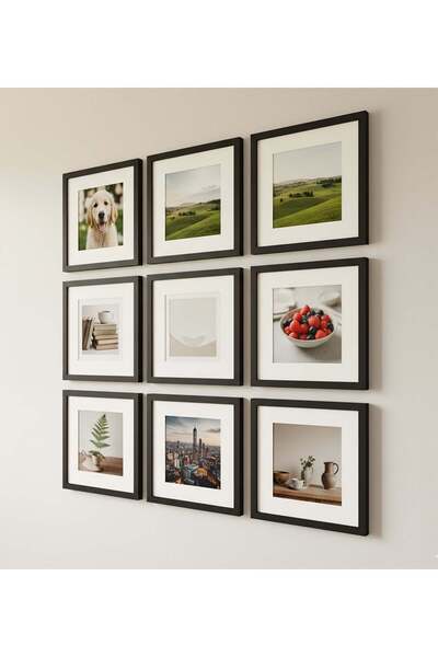 Theikonstore Black Passepartout Frame 21X21 cm - Pack of 9