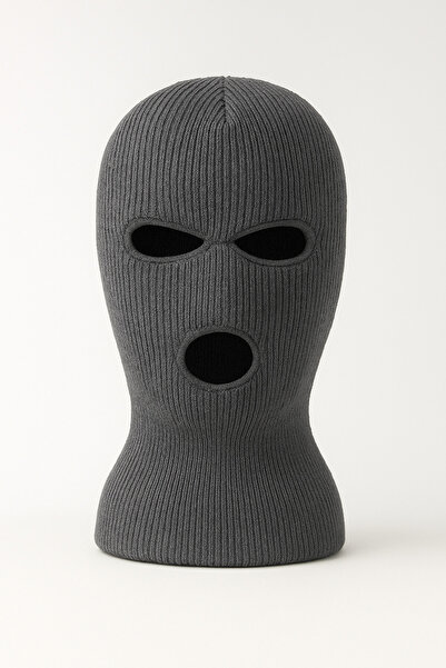 Belifanti Collection Knitted Knitwear Unisex Balaclava Set of 3 Khaki Black Anthracite
