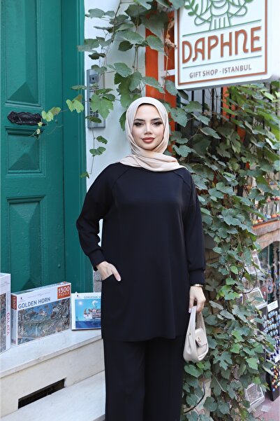 NİSUM MODA Modal Suit with Side Pockets and Zipper