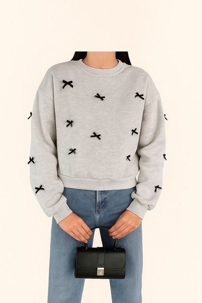 MoonliWear Detaliu cu fundă pentru femei supradimensionat Swea tricou Model e...