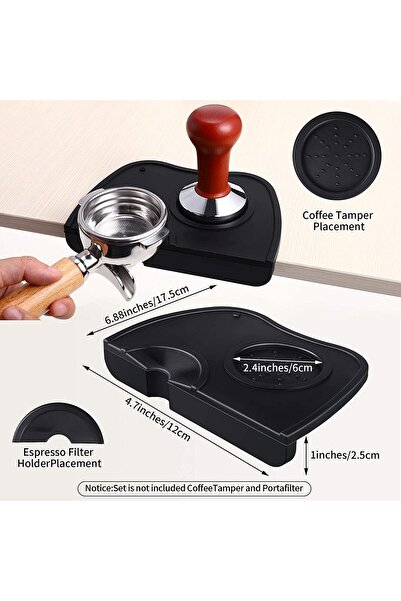 Generic Espresso Coffee Tamper Mat, Knock Box, Pieces Silicone Tamper Mat with Removable Knock Bar Non-Slip