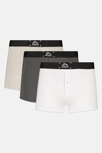 RBX Men 3 Pieces Brand Logo Trunks, Multicolor