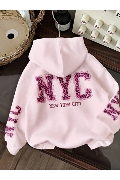 ZEMLİYA Minimalistički ženski "NYC" Sa leopard printom Sa kapuljačom dukserica