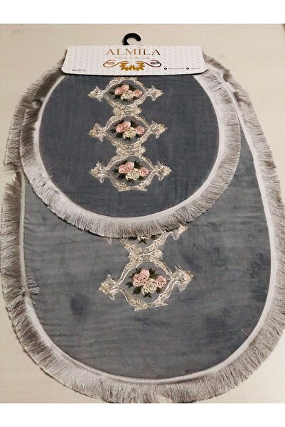 CALSR MAN Peluş Lux Oval Gıri Dantelli Klozet Takımı 2Lİ