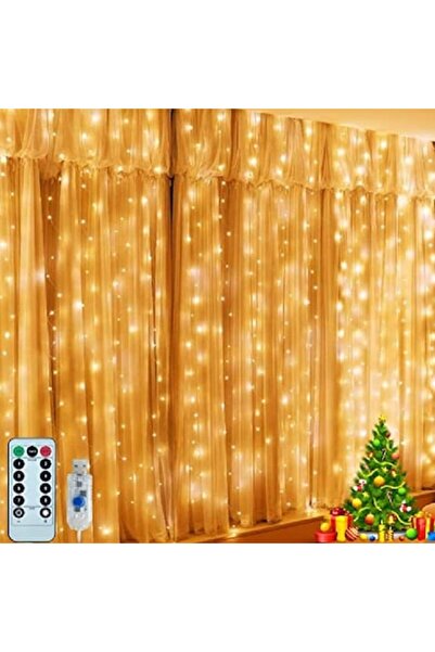 HOZRO Cortină luminoasă cu șir (Perdea), 3 x 2 m, alb cald, IP65