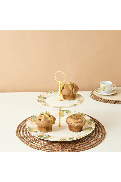 Lifestyle حامل كيك بطبعة نخيل من طبقتين - 27 سم