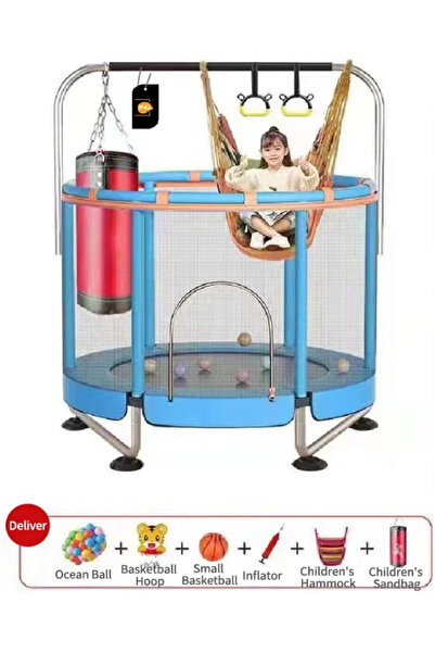 HayaBazaar Toddler Trampoline for Kids,with Safety Enclosure Net,Upgrade Adjustable Kids Trampoline