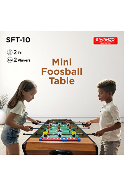 Sparnod Fitness SFT-10 2FT Mini Foosball Table – Tabletop Soccer Game with 12 Players & 2 Foosballs