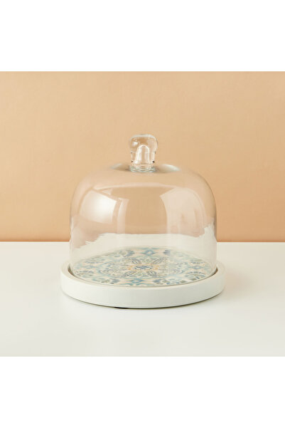 Lifestyle Enamel Coastal Printed Domed Cup Cake Stand - 20 cms