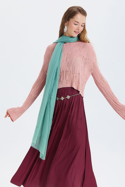 Clandestino Λεπτό ντραπέ σάλι από μπαμπού μπλε Çağla