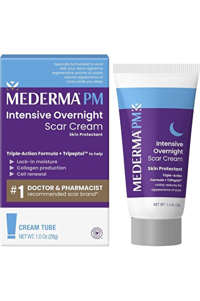 Mederma كريم PM المكثف لعلاج الندبات الليلية، 1.0 أونصة (28 جم)