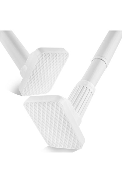 OEM JICUIGE telescopic bar, Heavy Duty, 33 mm steel, adjustable 110-200 cm, supports up to 80 kg, white