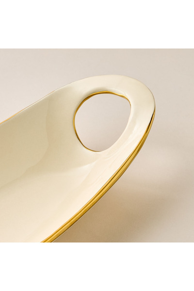 Lifestyle Evoque Porcelain Serving Platter with Handle - 40x15 cms