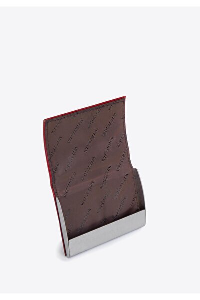 Wittchen Men's Leather Business Card Case with Coat of Arms, Classic Red, Leather