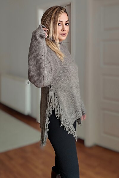 MADAMMERY Tassel Trim Design Sweater