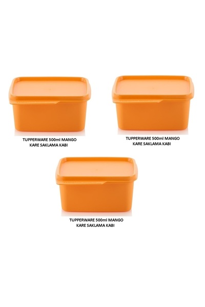 TUPPERWAR Kare Buzdolabı Saklama Kabı 500ml Mango 3 ADET