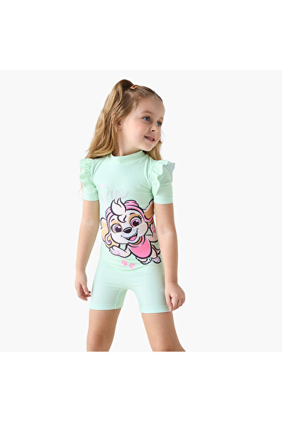 NİCKELODEON Skye Print Swimsuit with Short Sleeves