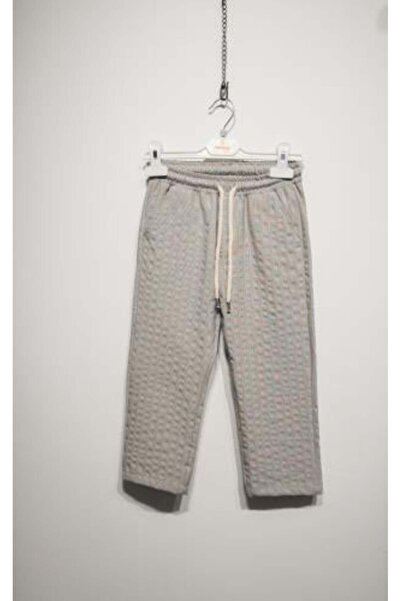 NANİCA بنطلون قطني منقوش للأولاد باللون الرمادي من عمر 1 إلى 5 سنوات