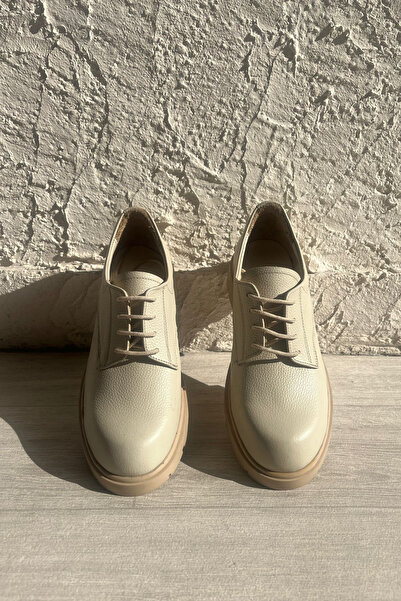 ERDİ AKAY Дамски мокасини от естествена кожа в бежов цвят